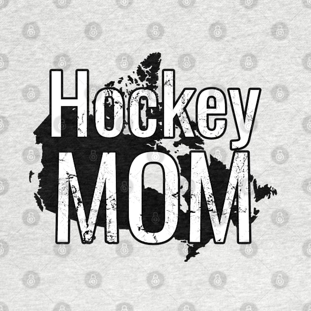 Hockey Mom with a Canada in Black and White by M Dee Signs